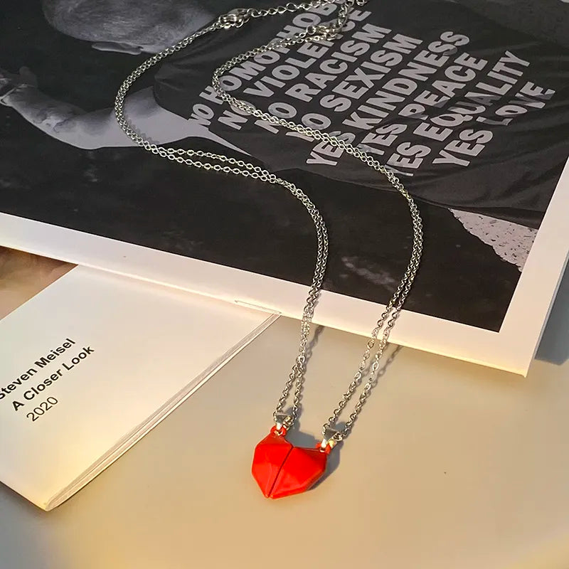 Heart Natural Stone Pendant for Couple 925 Silver Chain Necklace Best-selling Valentine Special Gift - Lavishic