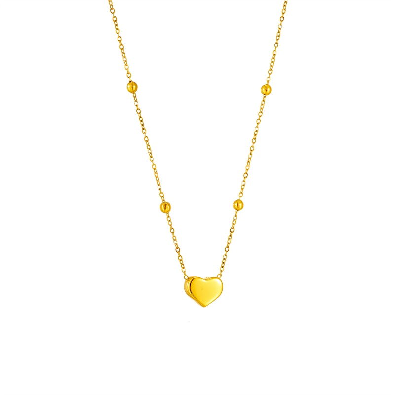 Stainless Steel 3-Color Heart Pendant Necklace - Lavishic