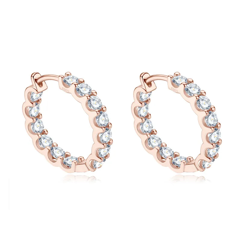 Authentic Moissanite Stud Hoops Earrings w/ GRA Certificate - 100% 925 Sterling Silver - Lavishic
