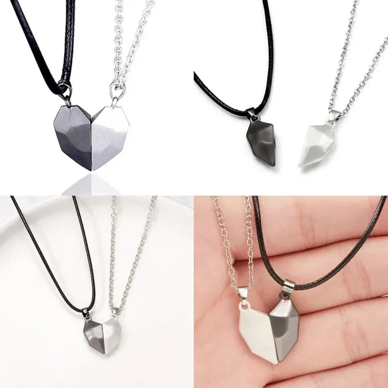 Heart Natural Stone Pendant for Couple 925 Silver Chain Necklace Best-selling Valentine Special Gift - Lavishic