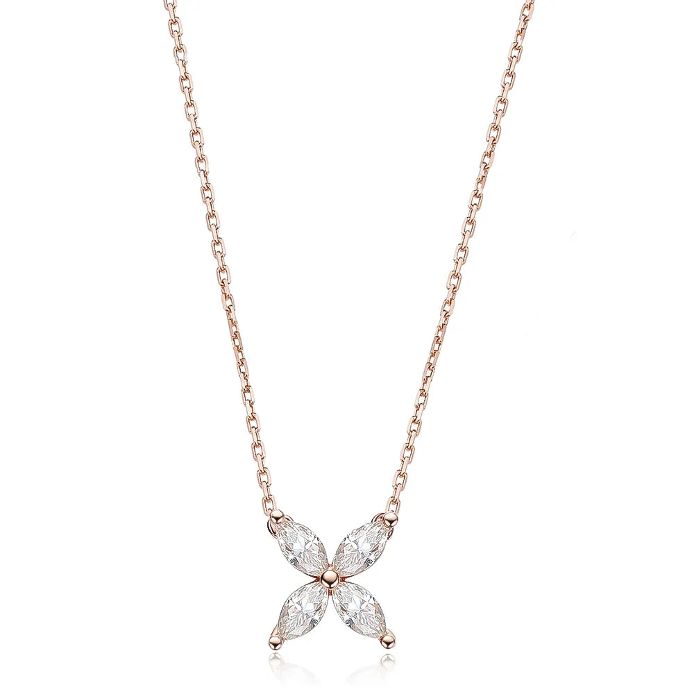Butterfly Shaped Moissanite Necklace - S925 Sterling Silver - Lavishic