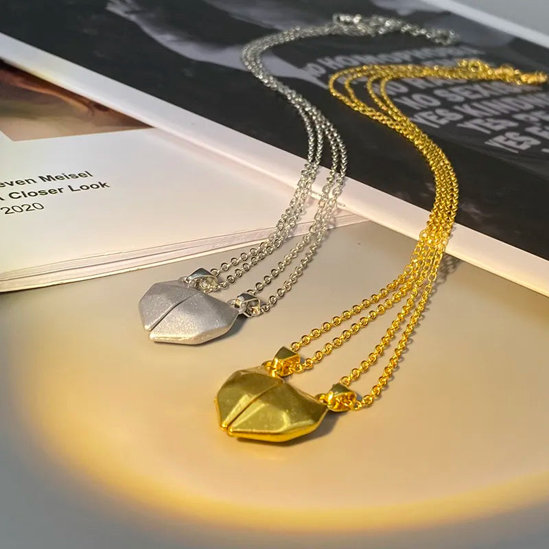 Heart Natural Stone Pendant for Couple 925 Silver Chain Necklace Best-selling Valentine Special Gift - Lavishic