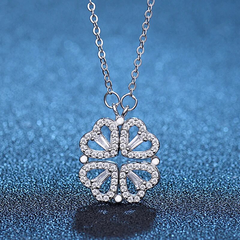 Clover Pendant Necklace Exquisite Micro-Inlaid Lucky Jewelry Girls Anniversary Wedding Gift - Lavishic