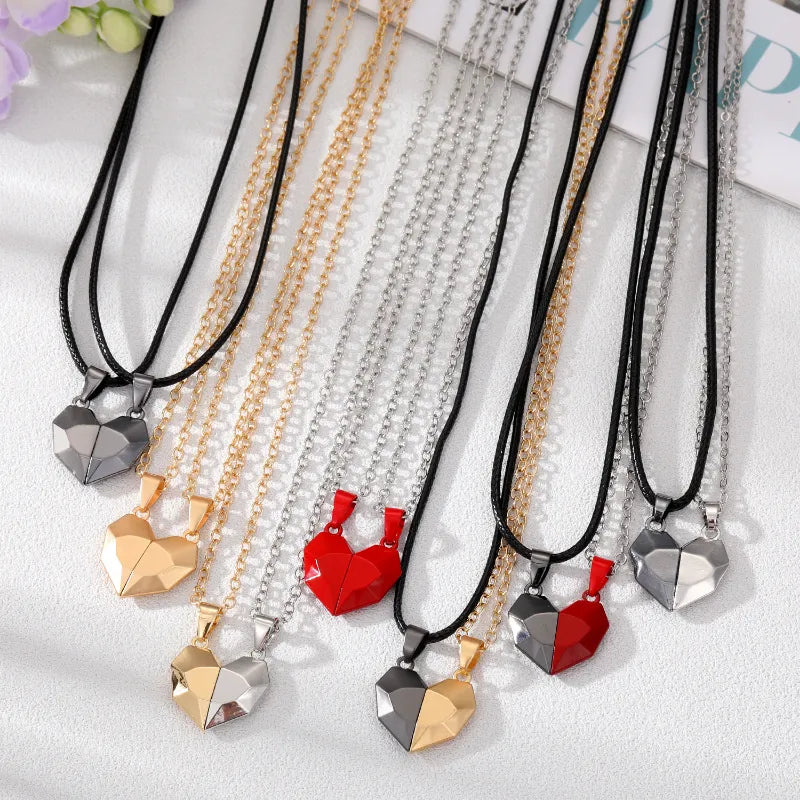 Heart Natural Stone Pendant for Couple 925 Silver Chain Necklace Best-selling Valentine Special Gift - Lavishic