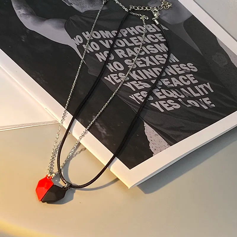 Heart Natural Stone Pendant for Couple 925 Silver Chain Necklace Best-selling Valentine Special Gift - Lavishic