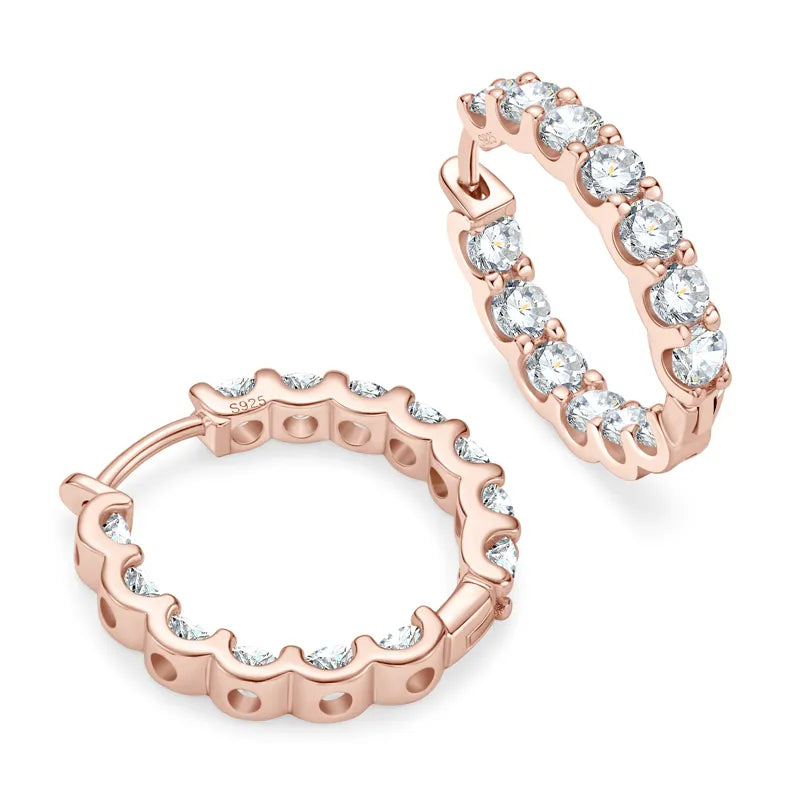 Authentic Moissanite Stud Hoops Earrings w/ GRA Certificate - 100% 925 Sterling Silver - Lavishic