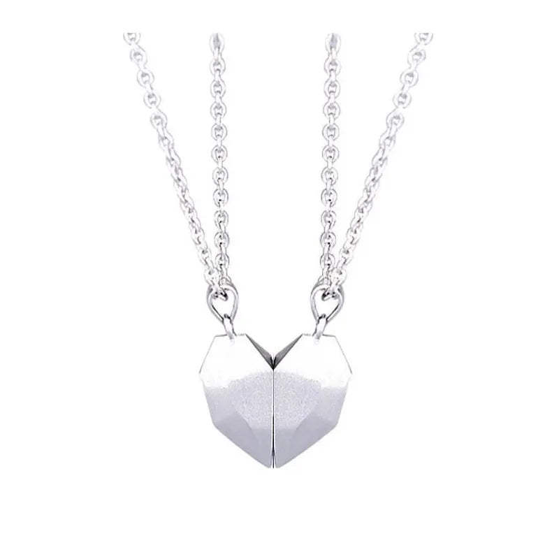 Heart Natural Stone Pendant for Couple 925 Silver Chain Necklace Best-selling Valentine Special Gift - Lavishic
