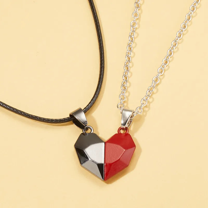 Heart Natural Stone Pendant for Couple 925 Silver Chain Necklace Best-selling Valentine Special Gift - Lavishic