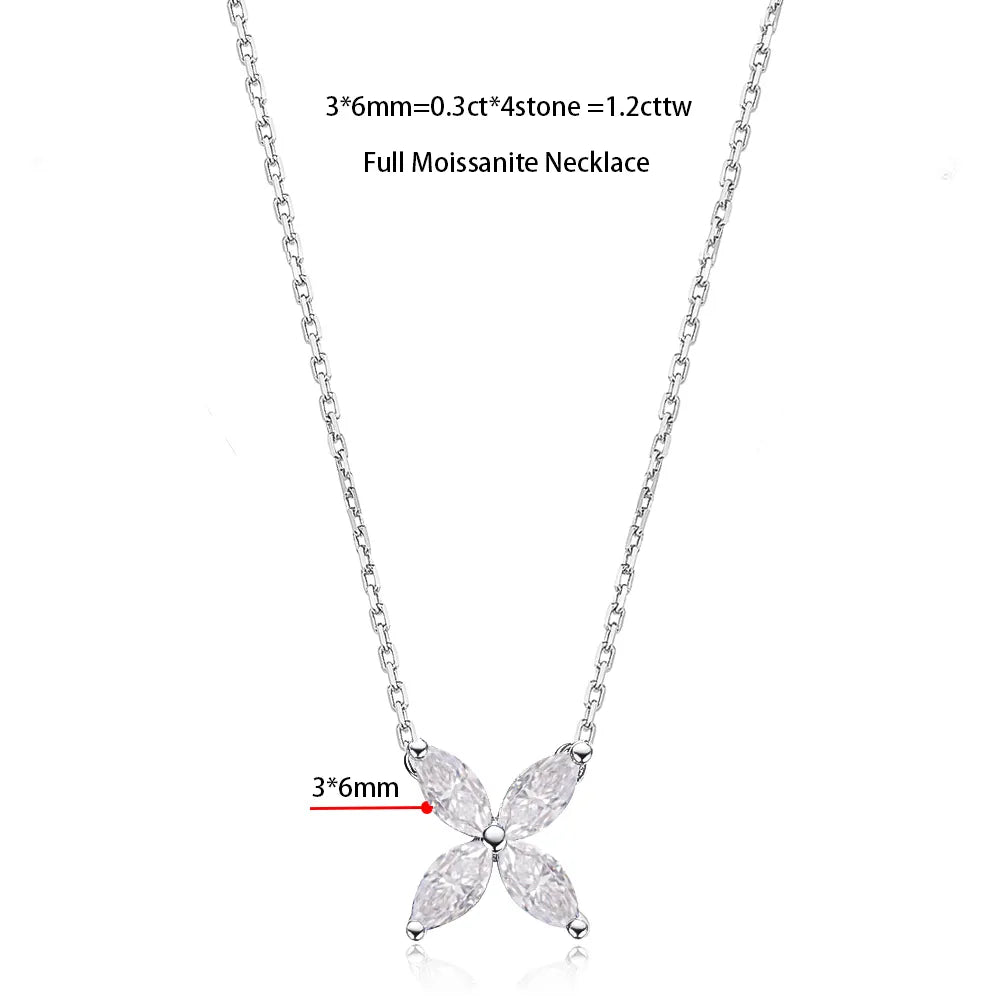 Butterfly Shaped Moissanite Necklace - S925 Sterling Silver - Lavishic