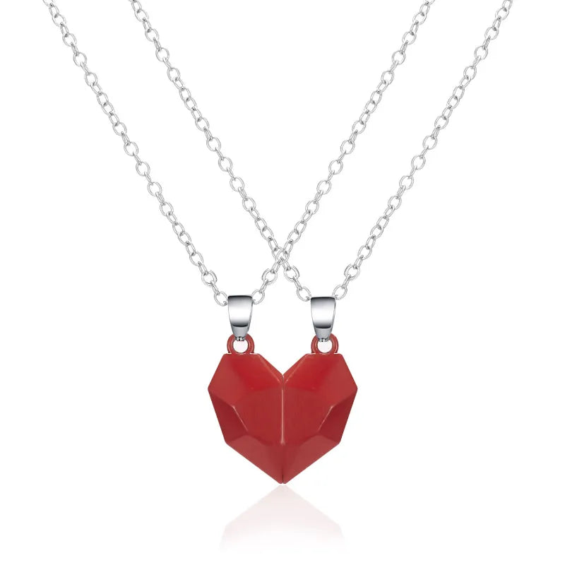 Heart Natural Stone Pendant for Couple 925 Silver Chain Necklace Best-selling Valentine Special Gift - Lavishic