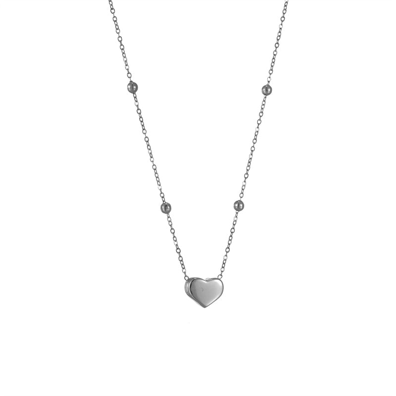Stainless Steel 3-Color Heart Pendant Necklace - Lavishic