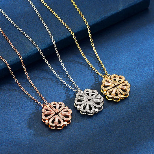 Clover Pendant Necklace Exquisite Micro-Inlaid Lucky Jewelry Girls Anniversary Wedding Gift - Lavishic